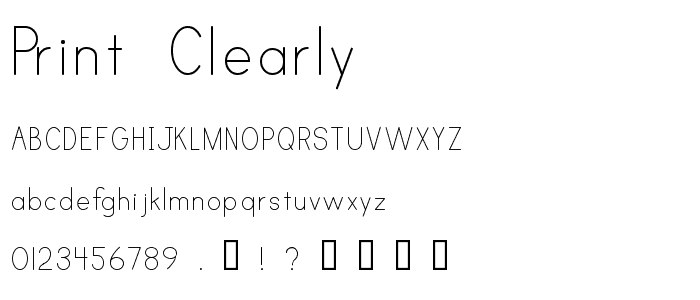 Print Clearly  font